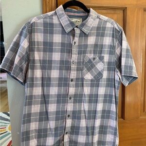 Casual Gray Plaid Button Down Shirt